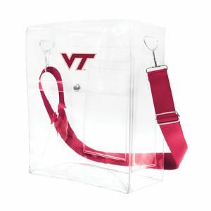 Unisex-Adult Ncaa Virginia Tech Hokies Clear Ticket Satchel, Alternate Clear, ^